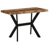 vidaXL Dining Table Natural Wood Brown Solid Mango Wood and Iron