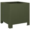 vidaXL Garden Planter Set of 2 Olive Green Steel Medium Tough