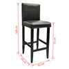 vidaXL Bar Stool Set of 6 Black PVC, Wood Standard Durable Bar Stool