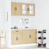 vidaXL Kitchen Cabinet Set Sonoma Oak Engineered wood and glass