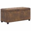 vidaXL Storage Ottoman Brown Pine Storage Ottoman Rectangular