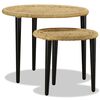 vidaXL Coffee Table Set of 2 Natural Beige Steel, Jute One Size