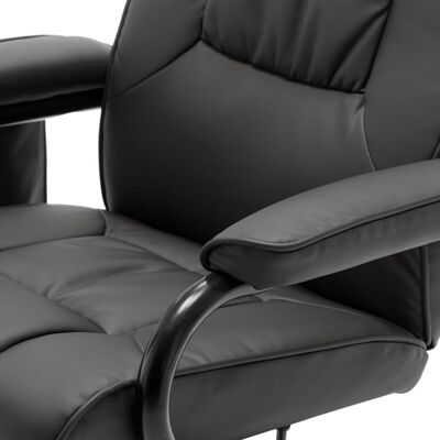 vidaXL Massage Chair with Foot Stool Gray Faux Leather
