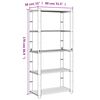 vidaXL 5-Tier Storage Rack Black 31.5x15.0x66.9" Solid Wood Pine