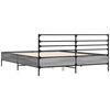 vidaXL Bed Frame Grey Sonoma Engineered Wood, Metal, Plywood King