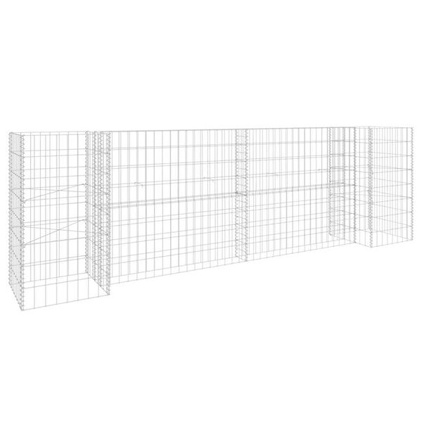 vidaXL Gabion Planter Silver Steel wire 102.4 in x 15.7 in x 31.5 in