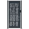 vidaXL Garden Gate Anthracite 39.4x78.7" Steel Bamboo Design