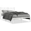 vidaXL Bed Frame White Steel Full Metal Bed Frame Rectangular Modern