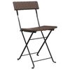 vidaXL Folding Bistro Chair Set of 6 Brown PE rattan, powder-coated steel