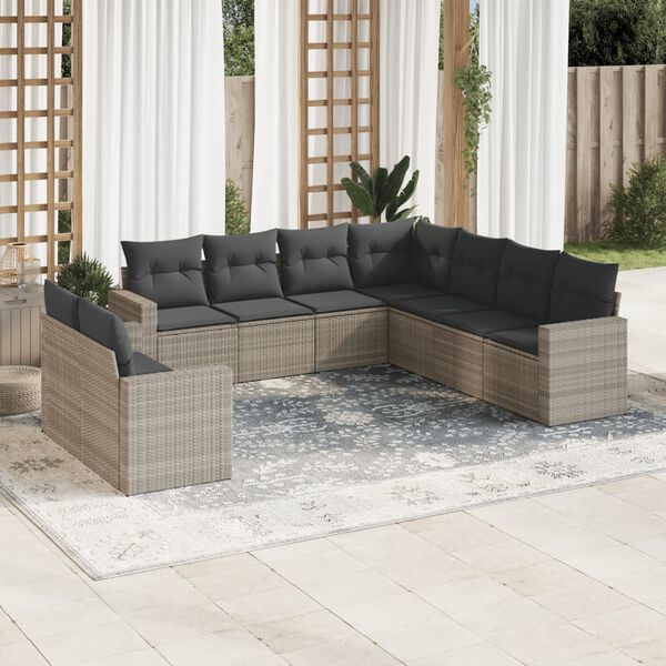 vidaXL Garden Sofa Set Light grey, Dark grey