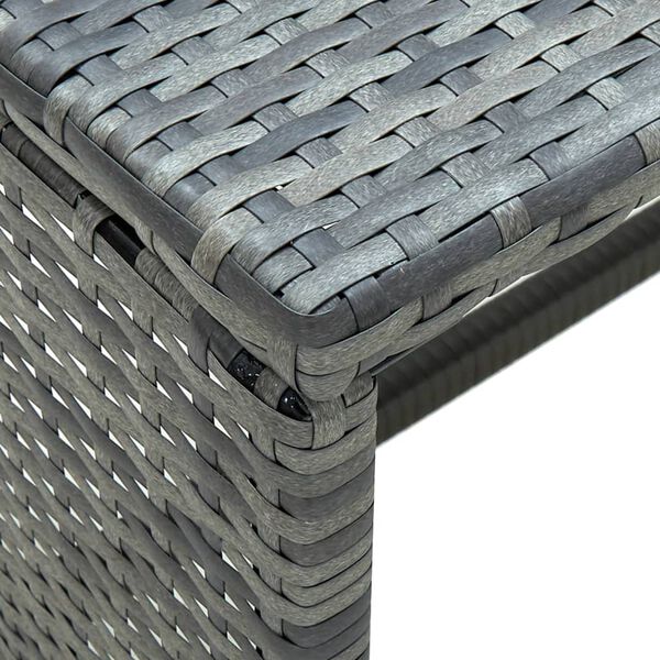 vidaXL Coffee Table Anthracite Poly Rattan 27.6 x 15.7 x 15.0 in