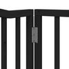 vidaXL Dog Gate Set of 4 Black Poplar wood 10.5 ft Foldable Dog Gate