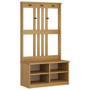 vidaXL Hall Tree Walnut Solid pine wood, engineered wood Medium