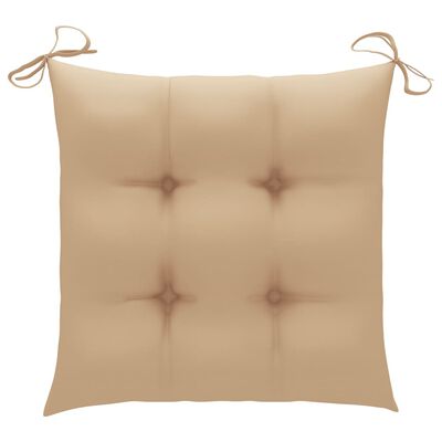vidaXL Chair Cushions 2 pcs Beige 19.7"x19.7"x2.8" Fabric