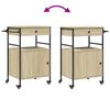 vidaXL Kitchen Trolley Sonoma Oak 22"x16.9"x35.2" Engineered Wood