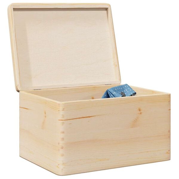 vidaXL Wooden Box Natural wood Solid pine wood Large Wooden Box