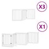 vidaXL Dog Gate Set of 15 White Poplar wood with water-based paint