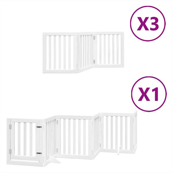 vidaXL Dog Gate Set of 15 White Poplar wood with water-based paint