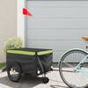 vidaXL Bike Trailer Black and Green 66.1 lb Iron