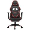 vidaXL Gaming Chair with Footrest Black and Wine Red Faux Leather