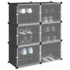 vidaXL Storage Cube Organizer Black Polypropylene 33.3 x 12.4 x 36.8 in