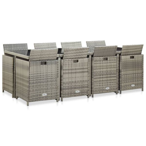 vidaXL Outdoor Dining Set Grey