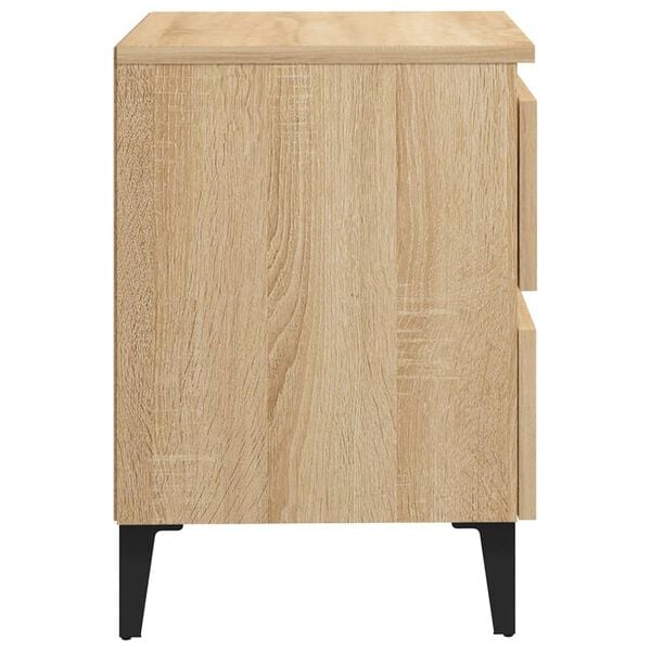 vidaXL Bed Cabinet Sonoma Oak 15.7"x13.8"x19.7" Engineered Wood