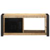 vidaXL TV Cabinet Black and Brown Solid Rough Mango Wood and Iron