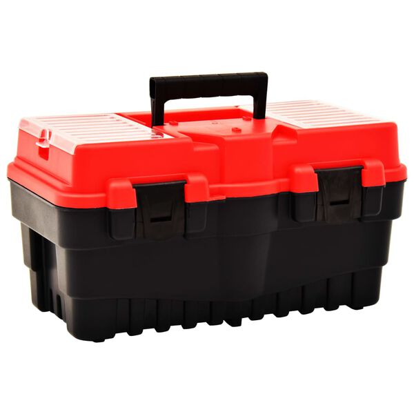 vidaXL Tool Box Plastic 18.19x10.08x9.53" Red