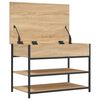 vidaXL Shoe Bench Sonoma oak Engineered wood, metal Medium
