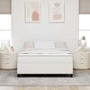 vidaXL Platform Bed Frame Cream 55.12 x 74.80 in Fabric