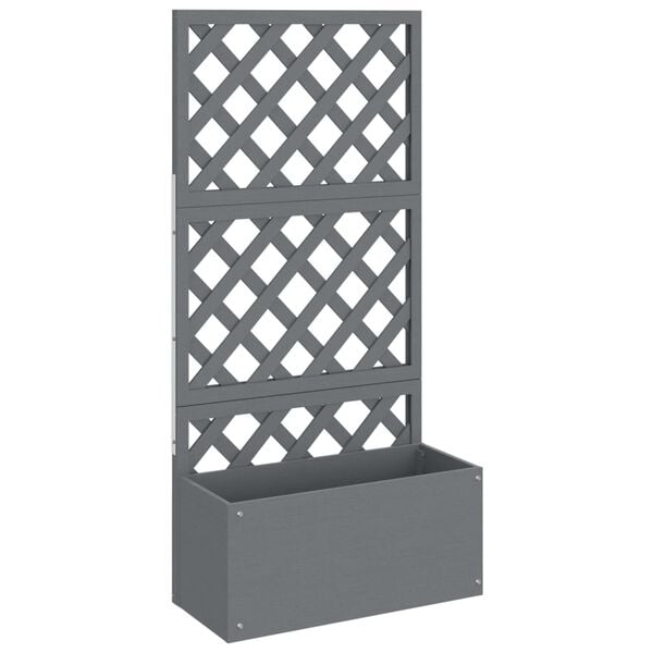 vidaXL Trellis Planter Set of 2 Grey Wood plastic composite Large