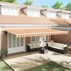 vidaXL Retractable Awning Manual Yellow and Orange 236.22 x 118.11 in