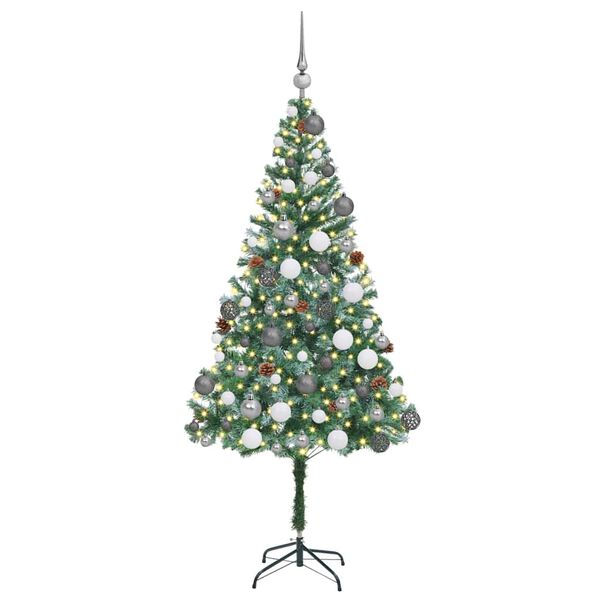 vidaXL Artificial Christmas Tree Green 70.87 in PVC and Steel