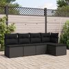 vidaXL Garden Sofa Set Black PE rattan, steel, polyester, foam, cotton fiber