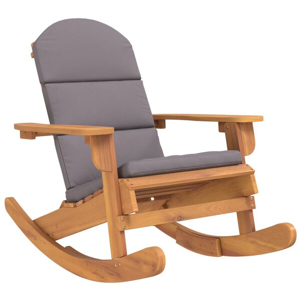 vidaXL Rocking Chair Dark grey and Natural wood
