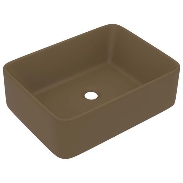 vidaXL Luxury Wash Basin Matt Cream 16.1x11.8x4.7" Ceramic