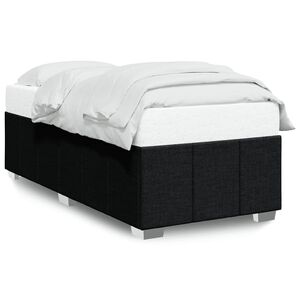 vidaXL Bed Frame Black Polyester Twin Bed Frame Rectangular Modern