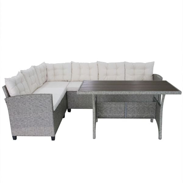 vidaXL Outdoor Furniture Set Grey, Cream White