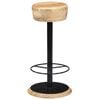 vidaXL Bar Chair Light Brown, Black Solid Mango Wood, Powder-Coated Iron