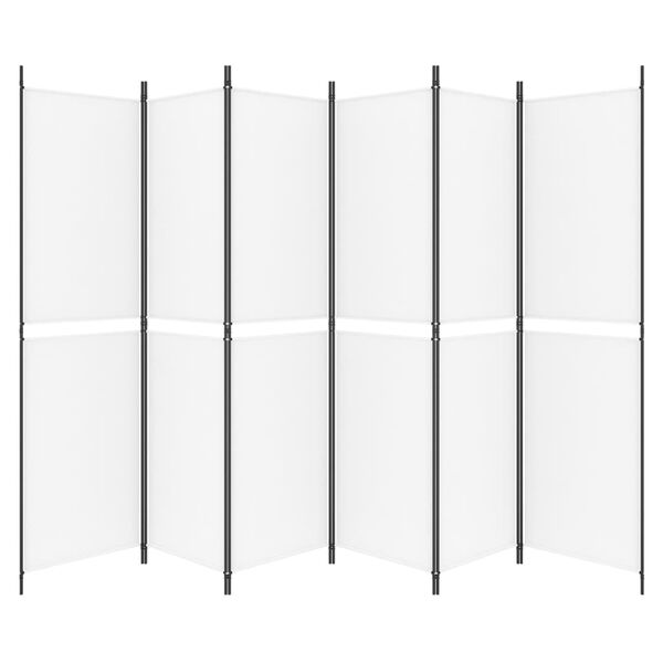 vidaXL 6-Panel Room Divider White 118.1"x78.7" Fabric