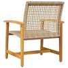 vidaXL Garden Chair Beige, Brown PE rattan, Acacia wood, Metal Standard