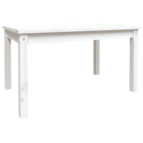 vidaXL Garden Table White Solid wood pine Medium Durable Garden Table