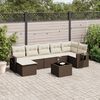 vidaXL Garden Sofa Set Brown PE Rattan 8 Piece Set