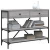 vidaXL Console Table Grey Sonoma Engineered wood, Steel Narrow Storage