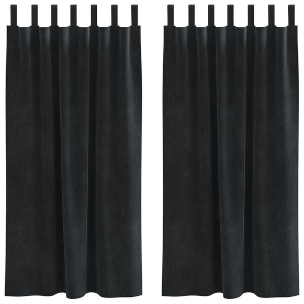 vidaXL Blackout Curtains 2 pcs Black 55.12 x 68.90 in Velvet