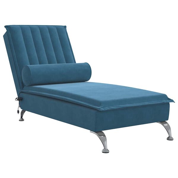 vidaXL Massage Chaise Lounge Blue