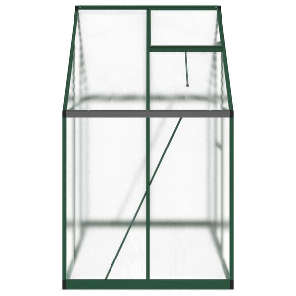 vidaXL Greenhouse Green and Transparent Aluminum, Polycarbonate Large