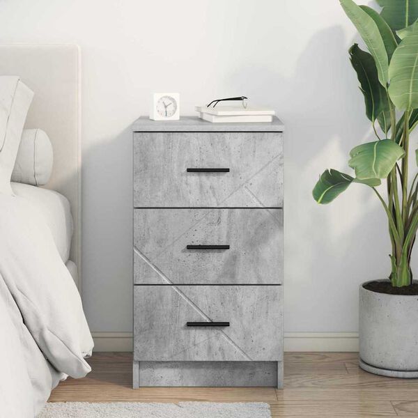 vidaXL Bedside Cabinet Concrete grey 38 x 38 x 66 cm Engineered wood