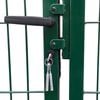 vidaXL Garden Fence Gate with Posts 137.8x55.1" Steel Green